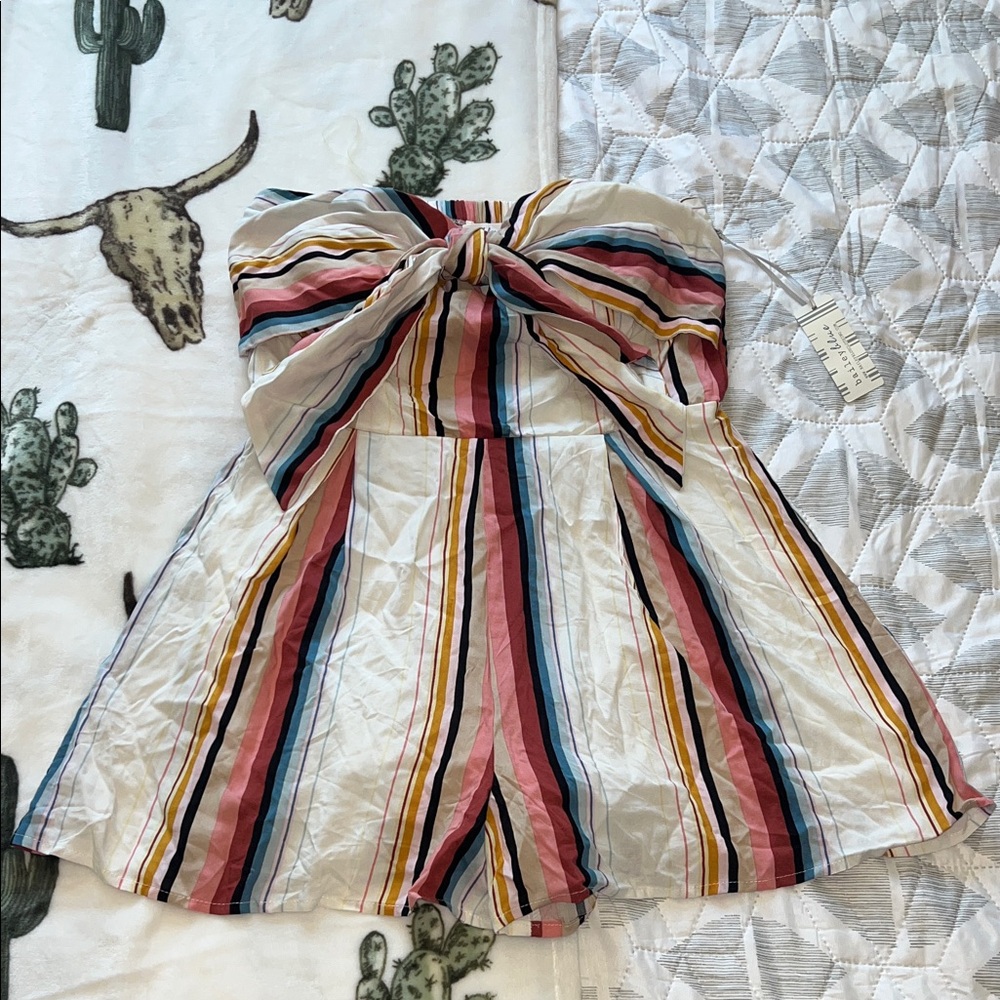 Bailey Blue Multicolor Striped Mini Skirt